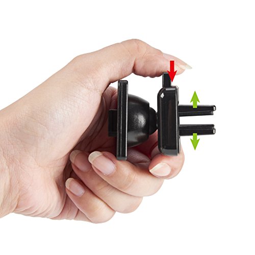 iKross Lock Clip Air Vent Mount, Universal Air Vent Vehicle Mount Cradle Holder for Smartphone 4-6"/GPS devices, Apple iPhone X, 8/8 Plus, 7/7 Plus, Samsung S8/S8+, LG V30 and More - Black - Thumbnail 4
