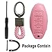 Alegender Leather Pink 5Btn Key Cover Case Fob Protector Fits for 2017 2018 2019 2020 Nissan Rogue Maxima Altima Sedan Pathfinder
