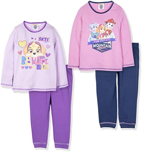 Official Character Paw Patrol Licensed Girls Long Sleeve Pyjamas Set 100% Cotton - Saving Pack