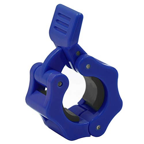 IADUMO Weighted Bar Clamps Barbell Collars Weight Plate Clips Quick Release 1 Inch Pair Standard Curl Bar Plate Collar Fast Locking Weightlifting,Strength Training/Gym Home (Blue).