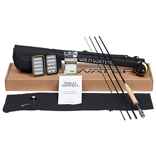 Wild Water Standard Fly Fishing Combo Starter Kit, 5 or 6 Weight 9 Foot Fly Rod, 4-Piece Graphite Rod with Cork Handle, Accessories, Die Cast Aluminum Reel, Carrying Case, Fly Box Case & Fishing Flies