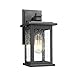 Emliviar Outdoor Wall Sconce, 1-Light Exterior Wall Lantern in Black Finish with Clear Seeded Glass, OS-1803EW1