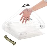 Clear Tarps 3.2' x 6.5', Heavy Duty PVC 20 Mil