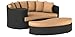 Modway Taiji Wicker Rattan Outdoor Patio Sectional Daybed in Espresso Mocha