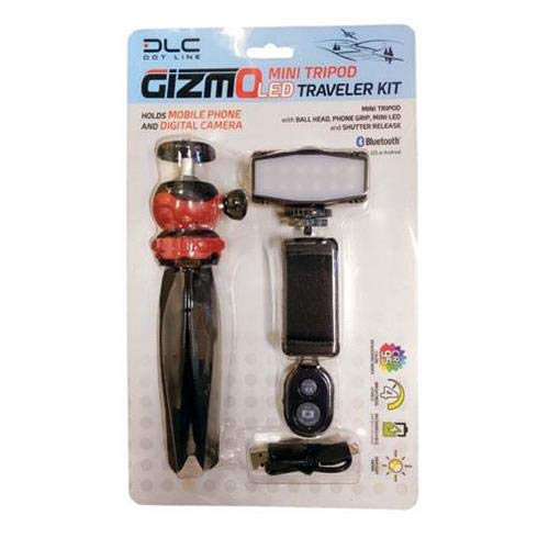 DLC Gizmo Mini Tripod LED Traveler Kit Smartphones Digital Cameras