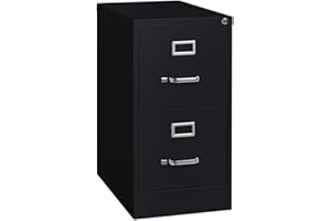 Lorell Fortress Locking Metal File Cabinet, 2-Drawer, 22" x 15" x 28.4", Black