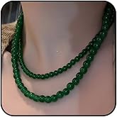 CIWEAI Green Crystal Beaded Choker Necklace for Women Dainty Layered Natural Stone Balls Bead Collar Statement Necklaces Handmade Strand Beads Jewelry Gifts