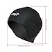 COPOZZ Adults Swim Cap, Silicone Waterproof Comfy Swimming Bathing Cap for Short and Long Hair (Black)