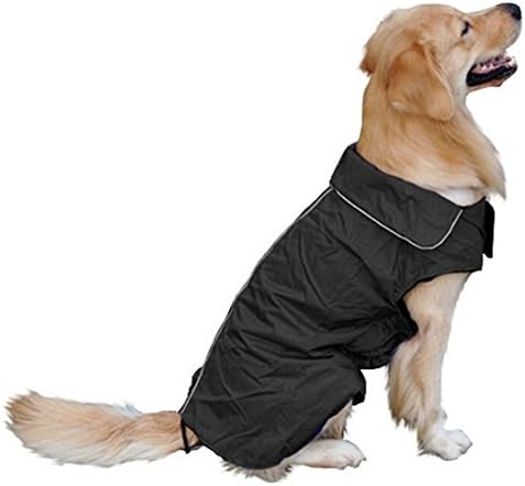 Vivi Bear Dogs Soft Comfortable Winter Warm Jacket Dress Waterproof Lined Fleece Pet Puppy Coats Large Dogs Vest Coats, 7 Sizes Black (XL)
