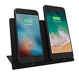 Soarking Foldable Cellphone Stand Station Dual Wireless Charging Pad Compatible with iPhone XS XR XS MAX iPhone X iPhone 8 iPhone 8 Plus Note9 S9 Note8(18W 3.0 Wall Charger AC Adapter Included)