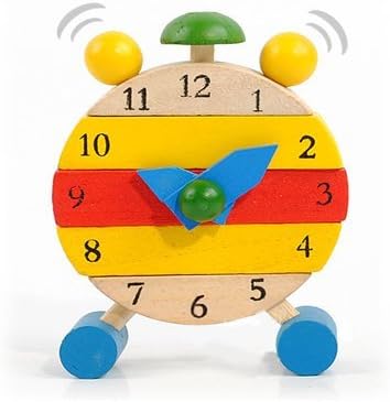 Baby Wooden Learn Time Clock Educational Developmental Disassembly Toy