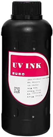 Aomya 500 ml UV Ink Refill Kit LED Curable for DX5 DX7 Printer Head Printing Machine Flatbed Inkjet Printer 3D Printer for Soft Material (Magenta)