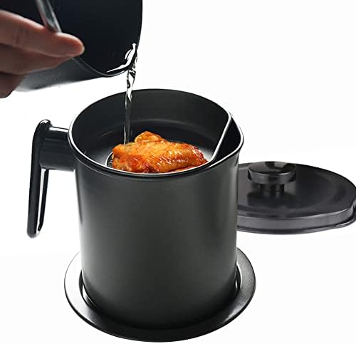 UNIKON Bacon Grease Container With Strainer - 1.7L Oil Pot, Food Grade Iron, For Storing & Reusing Cooking Oil