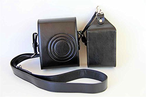 Fuji Mini 90 case, BolinUS Handmade PU Leather FullBody Camera Case Bag  Cover for Fujifilm Instax Mini 90 with Neck Strap Battery Bag -Black