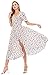 Wantdo Women's Button Up Split Floral Maxi Dress Casual V Neck Long Dresses