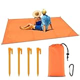 BROTOU Compact Beach Pocket Blanket for Outdoor Camping,Hiking,Travel,Festival, Sports Sand Proof Picnic Mat Waterproof Ground Cover Tarp(Size 79”x55”)