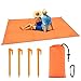 BROTOU Compact Beach Pocket Blanket for Outdoor Camping,Hiking,Travel,Festival, Sports Sand Proof Picnic Mat Quick Dry Ground Cover Tarp(Size 79”x55”) (Blue) (Orange)