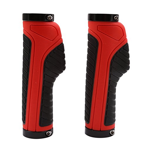 Rurah Bike Handlebar Grips Mini Bicycle Handlebar Grips Fit Many Standard Bikes Bike Handle bar Rubber End Grip,red - Thumbnail 2