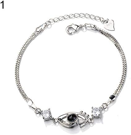 Taiguang Fashion 100 Languages I Love You Projection Chain Bracelet Women Jewelry Gift