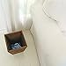 MyGift Dark Brown Torched Wood Design Waste Bin/Small Decorative Trash Can for Bedroom, Bathroom & Office