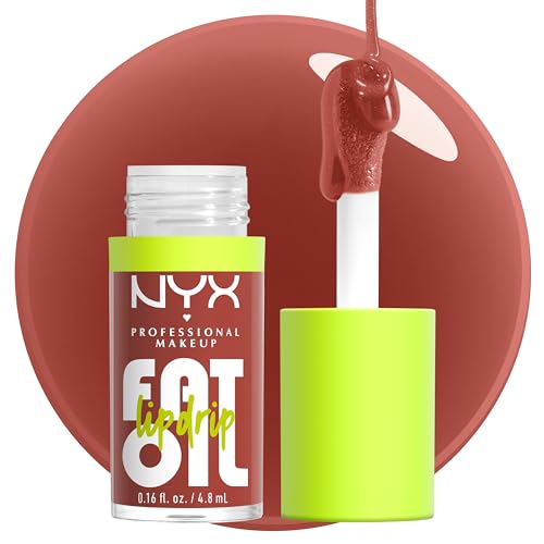 , Huile à Lèvres Enrichie en Huiles de Mûre, Framboise et Squalane, Applicateur Extra-Large, Hydratation 12h, Formule Vegan**, Fat Oil Lip Drip, Teinte : Splash Of Cream