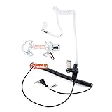 Zeadio ZP-AR168-AII 1 Pin 3.5mm RECEIVER/LISTEN ONLY Surveillance Acoustic Earpiece with Earmould for Cell Phone, Two-Way Radios, Transceivers and Radio Speaker Mics Jacks