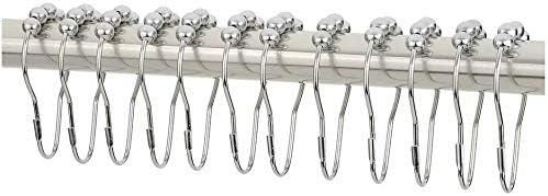 12pcs of 5-Rolling Bead Calabash-Shape Shower Curtain Rings Hooks
