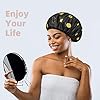 UWEIVV-Double-Layered-Shower-Caps-For-Women-Waterproof-Reusable-Breathable-Washable-Bathing-Hats-Designed-for-Large-Long-Hair-Women-with-Elastic-Band-Golden-Dots UWEIVV Double Layered Shower Caps For Women - Waterproof Reusable Breathable Washable Bathing Hats Designed for Large…