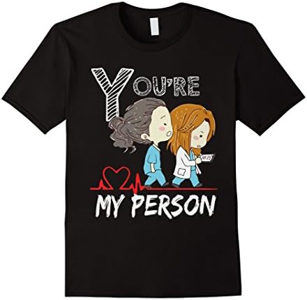 Men's You're my person  heartbeat shirt 2XL Black