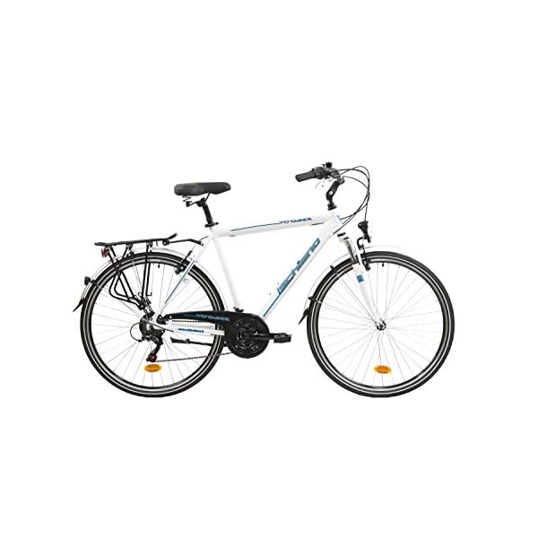 €210.84 F.lli Schiano Voyager, Bici Trekking Uomo, Bianco-Blu, 28'' -  bikewebshop.it
