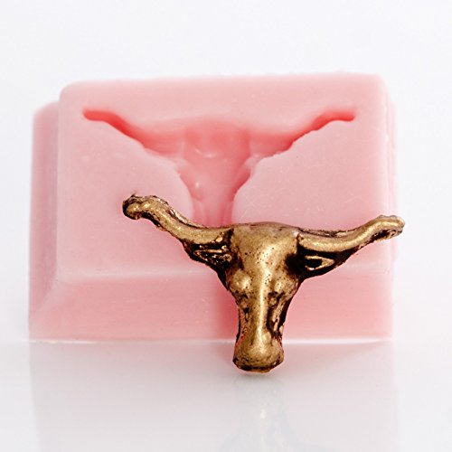Miniature Steer Skull Silicone Mold Food Safe Mold Craft Jewelry Mold. Perfect size to make western jewelry earrings. - Thumbnail 3