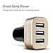 BasAcc 6.6A/33W Premium Aluminum 3-Port USB Rapid Portable Travel Car Charger W/Smart Sense IC (Highest Output) for Apple iPhone X/8/8 Plus 7 Plus/6S Plus Galaxy S7 Edge Nintendo Switch Black/Gold