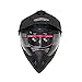 MMG Dual Sport Off Road Motorcycle Full Face Helmet Dirt Bike ATV Flip-Up Visor (Model 23) - Matte Black, XL