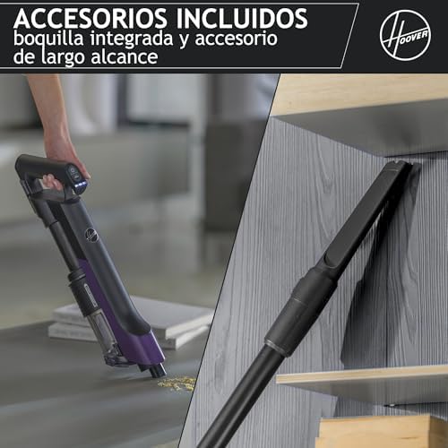 Aspiradora Escoba sin Cable Ligera HF2, con 500 PowerTime, Que compacta el Polvo para Extender la Potencia de succión, Boquilla multisuperficie con Cepillo antienredos con Luces LED, HF2Z10H