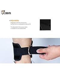 JBM - Correas de tobillo con anilla en D (3 colores) para gimnasio, máquina de cable ajustable, polea de muslo, tobillo, correa para entrenamiento, fitness, levantamiento de pesas, ejercicio, gimnasio, hombres, mujeres, azul, rosa, negro