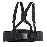 AGPtek Adjustable MOLLE Soft Padded Tactical Waist Belt with Suspender for Outdoor Duty(Black)