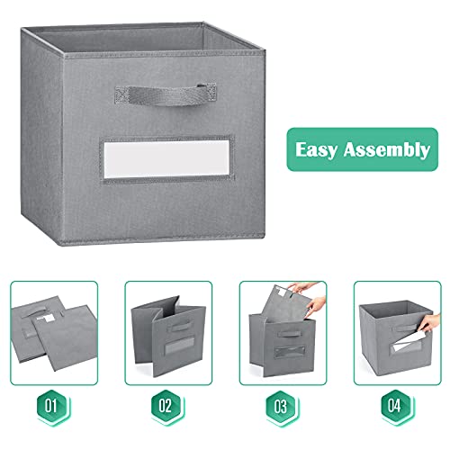 TomCare Storage Cubes, 13 x 13 Inch Cube Storage Bins 8Pack Fabric Storage Baskets with Label