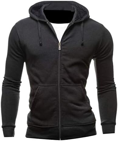 ShuangRun Mens Zip Active Solid Color Workout Hoodies Slim Sweatshirt Jackets