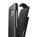 Galaxy S8 Plus Vegan Leather Belt Clip Case w/ Holster - Artura Collection By Encased (Samsung S8+) (Jet Black)