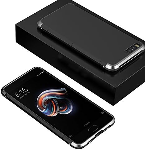 Xiaomi Mi Note 3 Case , SHANGRUN Ultra Thin Electroplate Metal + Hard Back (PC) Shock-Absorption Bumper Anti Scratch with Case for Xiaomi Mi Note 3 Black+Silver