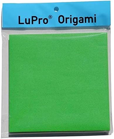 LuPro Japanese Stiff Solid Color Origami Paper (100 Sheets, 6x6 Inch) (Green)
