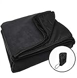 Oak Mountain Outdoor Gear 100% Waterproof & Windproof Stadium Blanket for Camping, Sports, Park, Picnic with Shoulder Drawstring Carrying Bag (58″ x 84″)