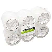 White Kaiman - 3 inch Clear Commercial Grade Packing Tape w/60 Yards per Roll & 2.7 Mil Thickness (6 Pack)