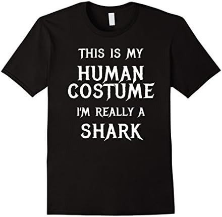 Mens Shark Halloween Costume Shirt Easy Funny for Men Boys Girls Medium Black