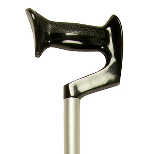 Adjustable Cane, Orthopedic Grip Handle, Lightweight Aluminum, Silver Frost, Large Grip