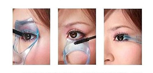 3Pcs Plastic Makeup Upper Lower Eye Lash Mascara Guard Applicator With Comb Eyelashes Curlers Shields Applicators (Blue)