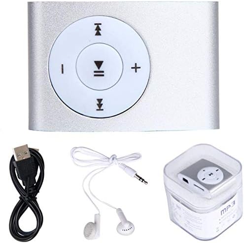 USB Mini MP3 Player Support 32GB Micro SD TF Card with Headphone - MP3 Music Player with Headphones Mini Size, Portable and Easily to Carry in Your Pocket,Support 1-8GB SD TF Card Silver