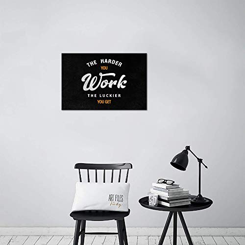 Entrepreneur-Inspirational-Canvas-Print-Wall-Art-Modern-The-Harder-You-Work-The-Lucker-You-Get-Picture-Prints-on-Motivational-Quote-Posters-Easy-to-Hang-for-Office-Home-Decor-12Hx18W