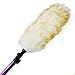 Pure Lambs Wool Feather Duster with Extension Pole,Extend 30-61 inches Telescopic Duster for High Ceilings (Orange)