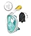 Trax To Tracks TTT11 Full Face Snorkel-Dive Mask provides Anti Fog Snorkeling-this Recreation Dry Snorkel Set comes with Snorkel Bag-Green- LXL- for Adults